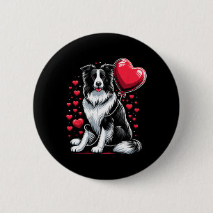 Border Collie Dog Valentine's Day Dog Owner Valent 6 Cm Round Badge