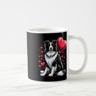 Border Collie Dog Valentine's Day Dog Owner Valent Coffee Mug