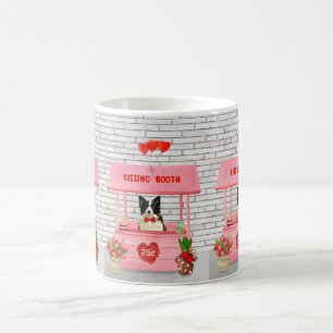 Border Collie Dog Valentine's Day Kissing Booth Coffee Mug