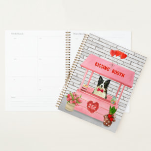 Border Collie Dog Valentine's Day Kissing Booth Planner
