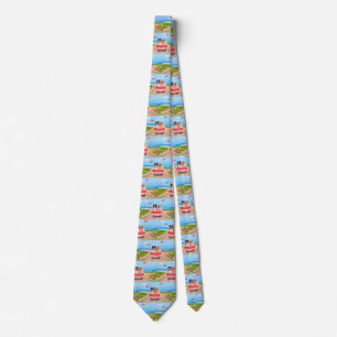 Border Collie Dog Valentine's Day Truck Hearts Tie