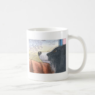 Border Collie dog waiting in car Coffee Mug