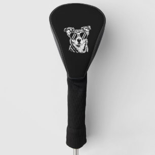 Border Collie Dog Wearing Sunglasses Vintage Pet Golf Head Cover