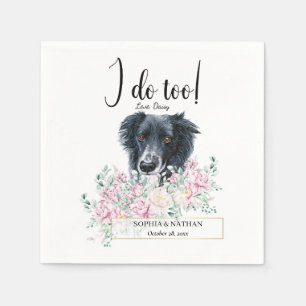 Border Collie Dog Wedding Cocktail Napkins