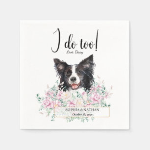 Border Collie Dog Wedding Cocktail Napkins