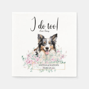 Border Collie Dog Wedding Cocktail Napkins