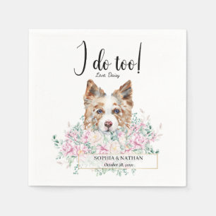 Border Collie Dog Wedding Cocktail Napkins