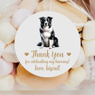 Border Collie Dog Wedding Favour Stickers