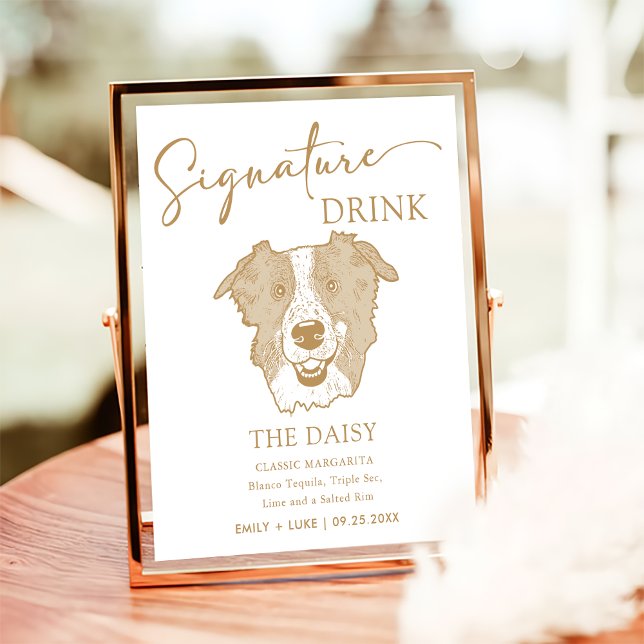 Border Collie Dog Wedding Signature Drink Sign (Creator Uploaded)