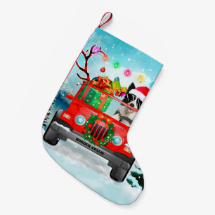 Border Collie dog with Christmas gifts Small Christmas Stocking