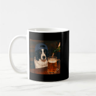 Border Collie Drinking Beer Shirt Funny Fathers Coffee Mug