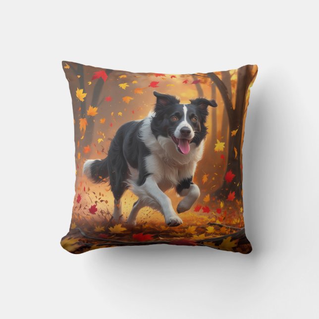 Border Collie Elegant Throw Pillow (Front)