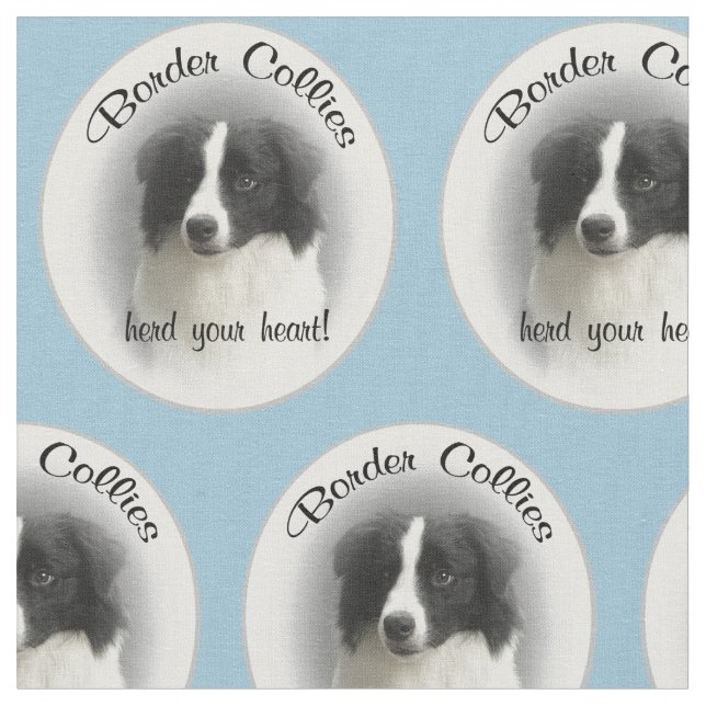 Border Collie Fabric (Close Up)