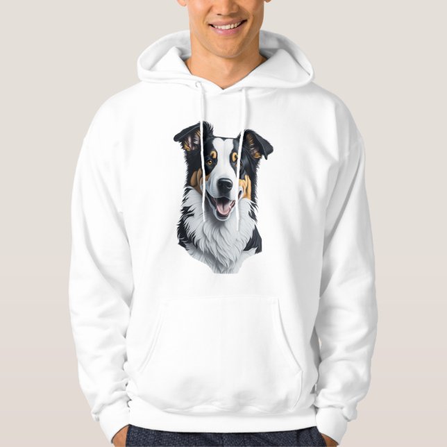 Border Collie face Hoodie (Front)