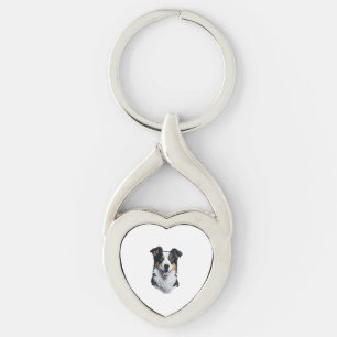Border Collie face Key Ring
