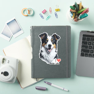 Border Collie face (with I Love text)