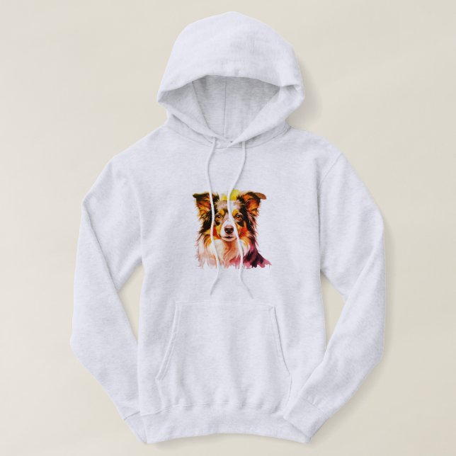 Border Collie Family Dog Hoodie (Design Front)