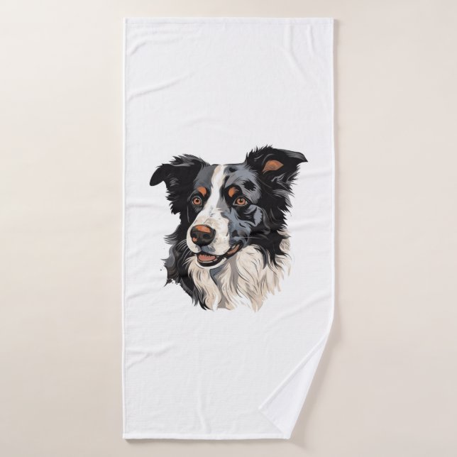 Border Collie Famous Design design - Smartest Bath Towel (Bath Towel)