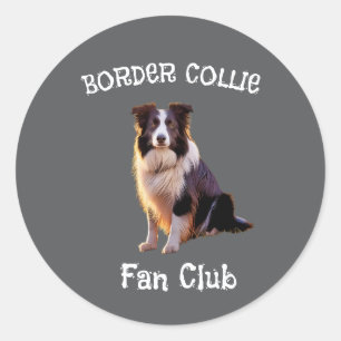 Border collie fan club classic round sticker