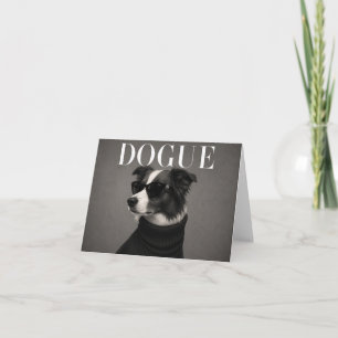 Border Collie Fashion Dog Portrait Thank You Cards