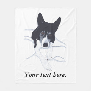 Border Collie Fleece Blanket Your Text Here