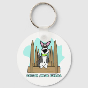 Border Collie Flyball Keychain
