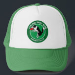 Border Collie Flying Disc Dog Trucker Hat<br><div class="desc">Trucker Hat with an illustration of a Border Collie,  catching a flying disc in the air.
 Border Collies are known to be very intelligent dogs and also have great physical abilities.  They work very hard as herding dogs and show great performances in sports.</div>