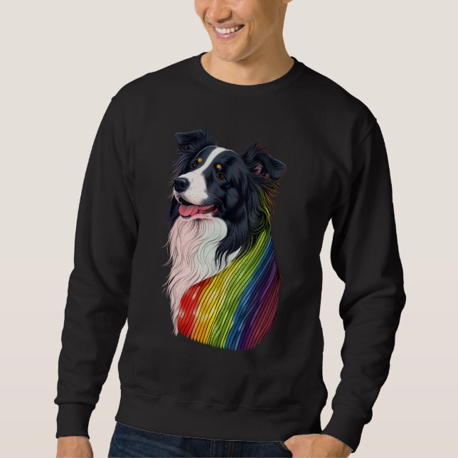 Border Collie Gay Pride Dog LGBT on Border Collie  Sweatshirt (Front)