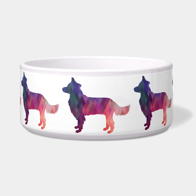 Border Collie Geometric Silhouette Pink (Front)