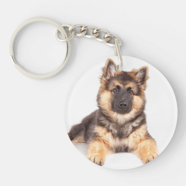Border Collie German Shepherd Mix Key Ring (Front)
