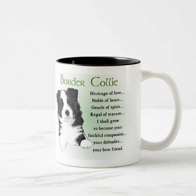 Border Collie Gifts Two-Tone Coffee Mug (Right)