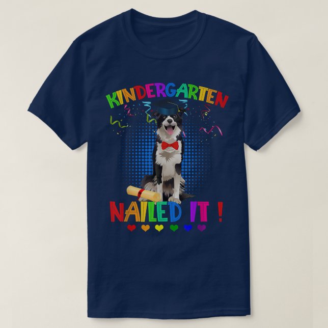 Border Collie Graduation Class Of 22 Kindergarten  T-Shirt (Design Front)