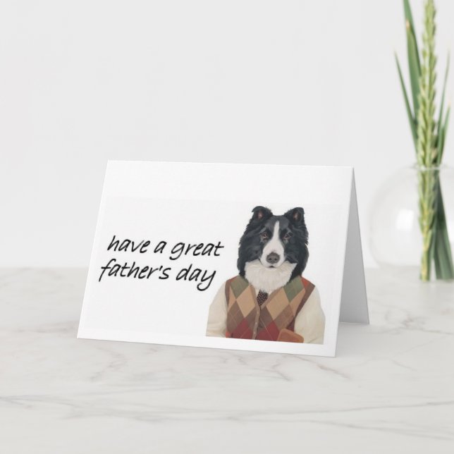 Border Collie Greeting Card~Father's Day Card (Front)