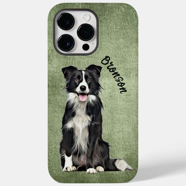 Border Collie Grunge Case-Mate iPhone Case (Back)