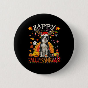 Border Collie Halloween Christmas Dog Happy Hallot 6 Cm Round Badge