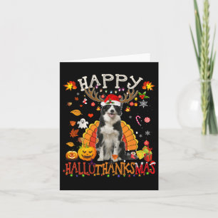 Border Collie Halloween Christmas Dog Happy Hallot Card