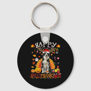 Border Collie Halloween Christmas Dog Happy Hallot Key Ring