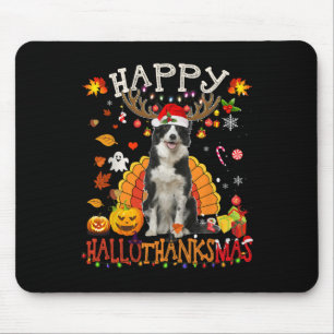 Border Collie Halloween Christmas Dog Happy Hallot Mouse Pad