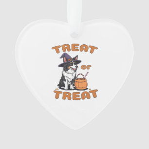 Border Collie Halloween Dog Costume �Treat or Trea Ornament