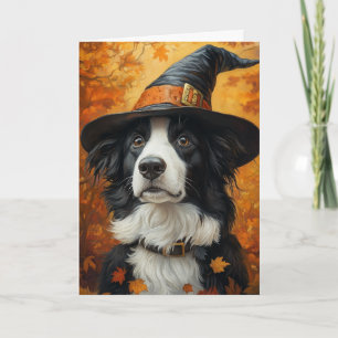 Border Collie Halloween Holiday Card