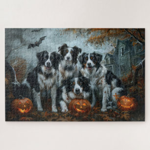 Border Collie Halloween Night Doggy Delight  Jigsaw Puzzle