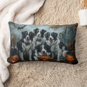 Border Collie Halloween Night Doggy Delight Lumbar Cushion