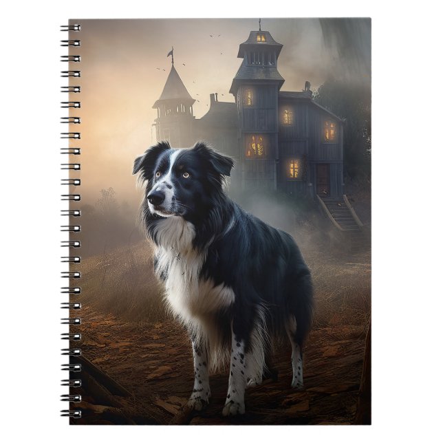 Border Collie Halloween Scary  Notebook (Front)