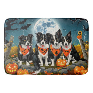 Border Collie Halloween Spooky Bath Mat