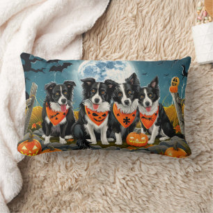 Border Collie Halloween Spooky Lumbar Cushion