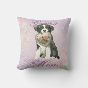 Border Collie Heart Mum Cushion