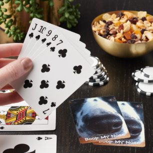 Border Collie Heeler Mix Dog Boop My Nose Photo Playing Cards