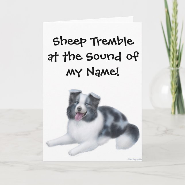 Border Collie Herding Dog Greeting Card (Front)