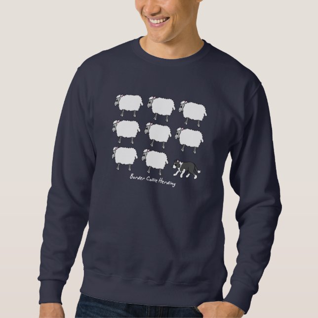 Border Collie Herding Sheep Sweatshirt (Front)