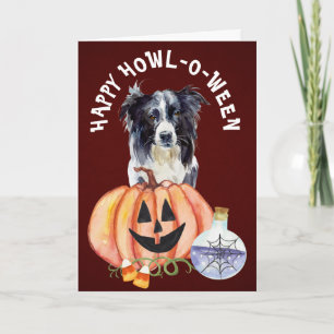 Border Collie Howl-o-Ween Greeting Card